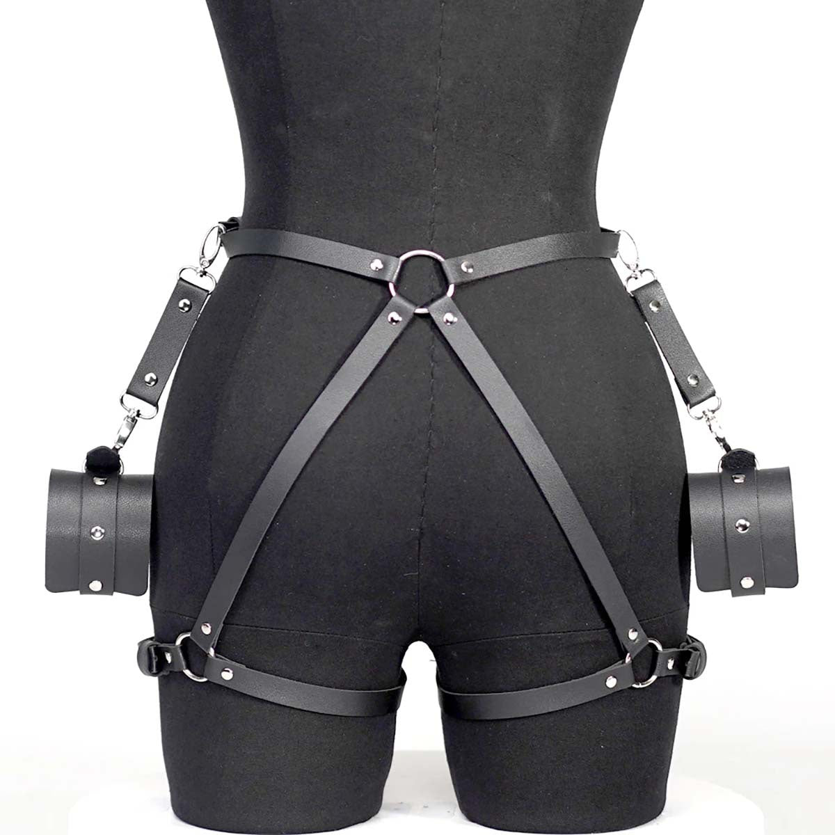 Bdsm Thigh Harness With Wrist Cuffs