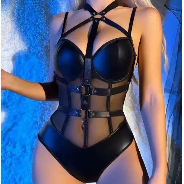 Bdsm Plus Size Leather Corset Bodysuit