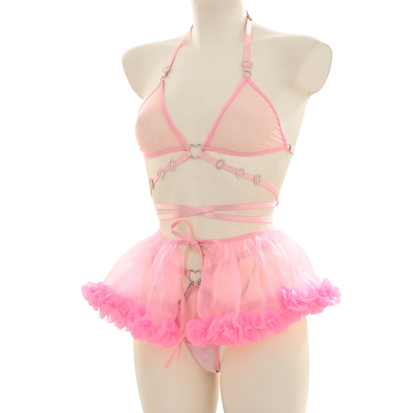 Pink Harness Lingerie