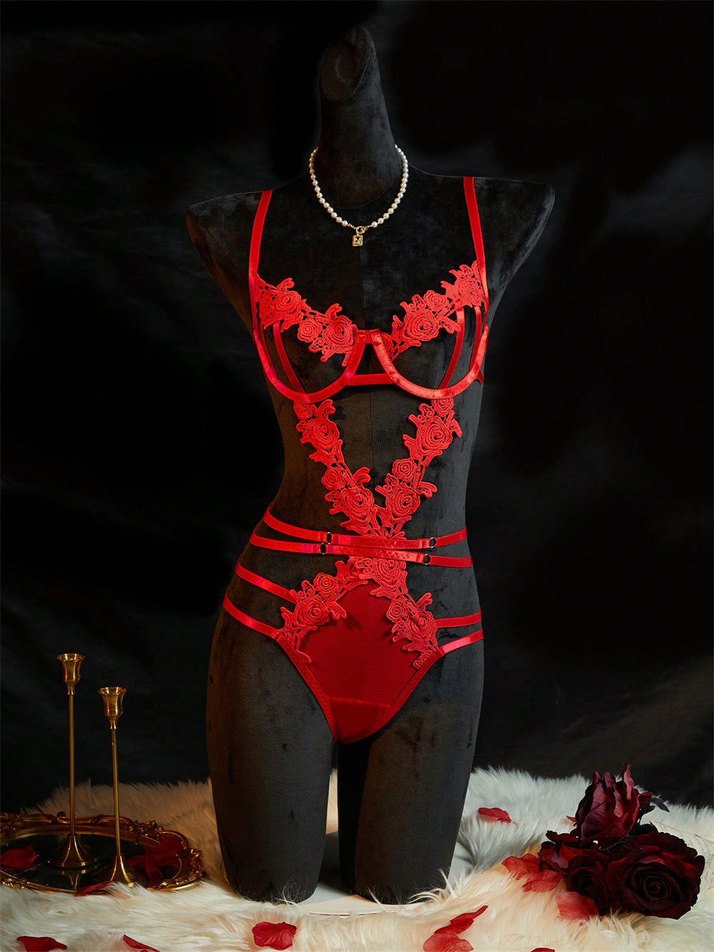 Floral Harness Lingerie