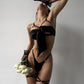 Women Lingerie With Garter Belts Set Intimate Bra & Panty See Thru