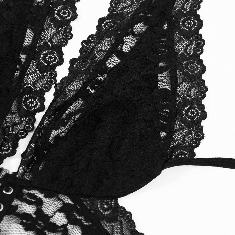 Naughty Black Dress Revealing Sexy See-Through Lingerie Latina