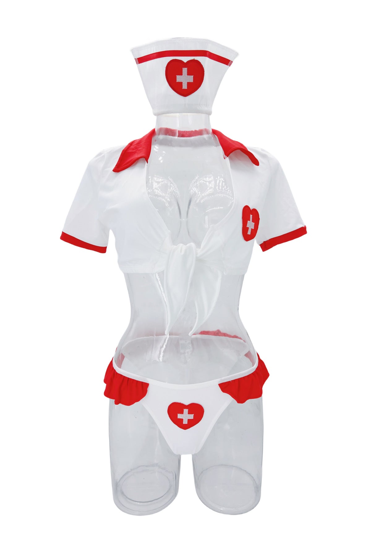 Role Playing Lingerie Set Red Sexy Nurse Costumes Extreme