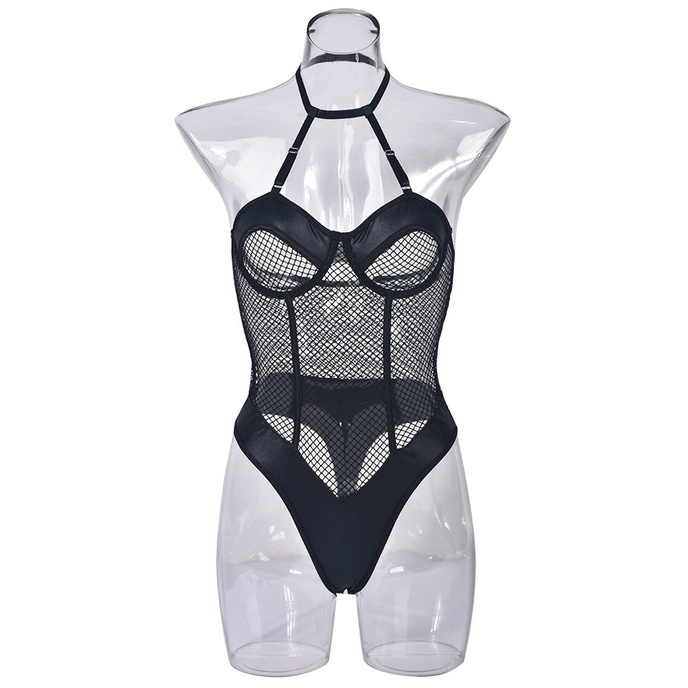 Sex Latex Bodysuit Black Leather Lingerie Submissive Teddy