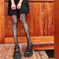 Revealing Sheer Crotchless Tights Black Pantyhose