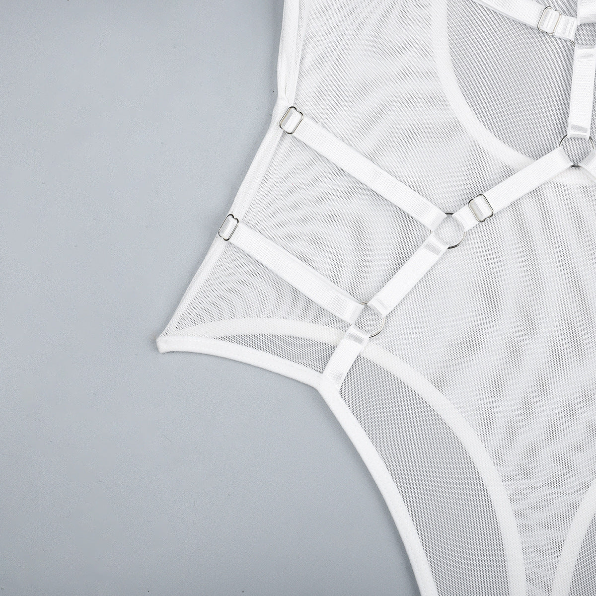 Sexy Lingerie Harness Teddy White