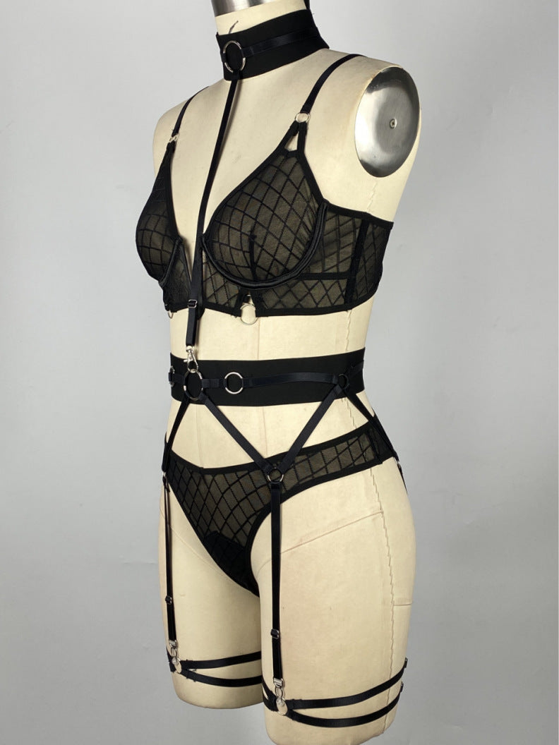 Couples Revealing Strappy Harness Lingerie Set