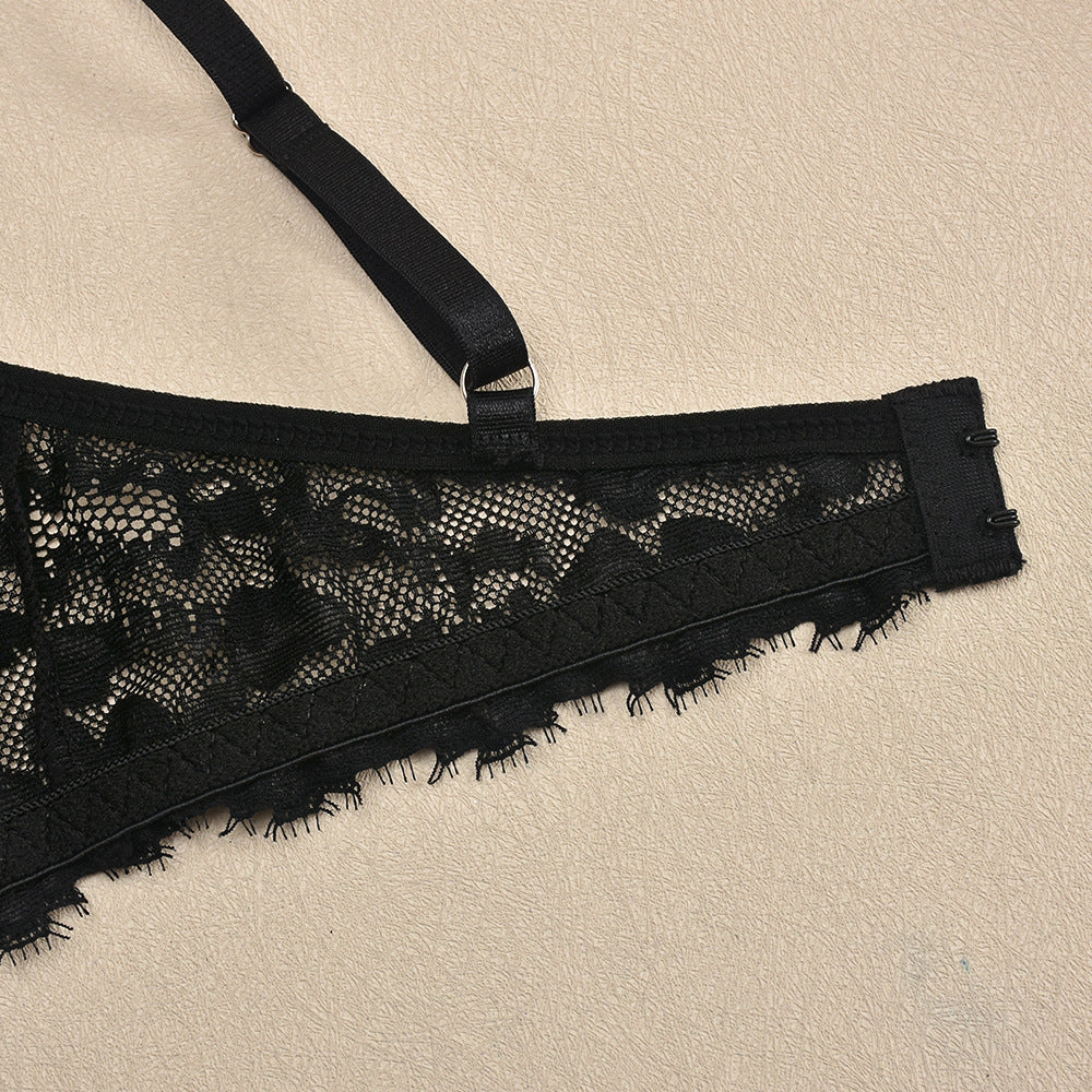 See Through Black Lace Lingerie Halloween Party Sheer