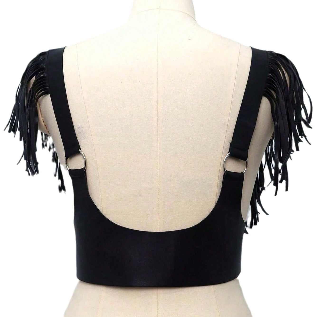Belt Harness Leather Over Blouse