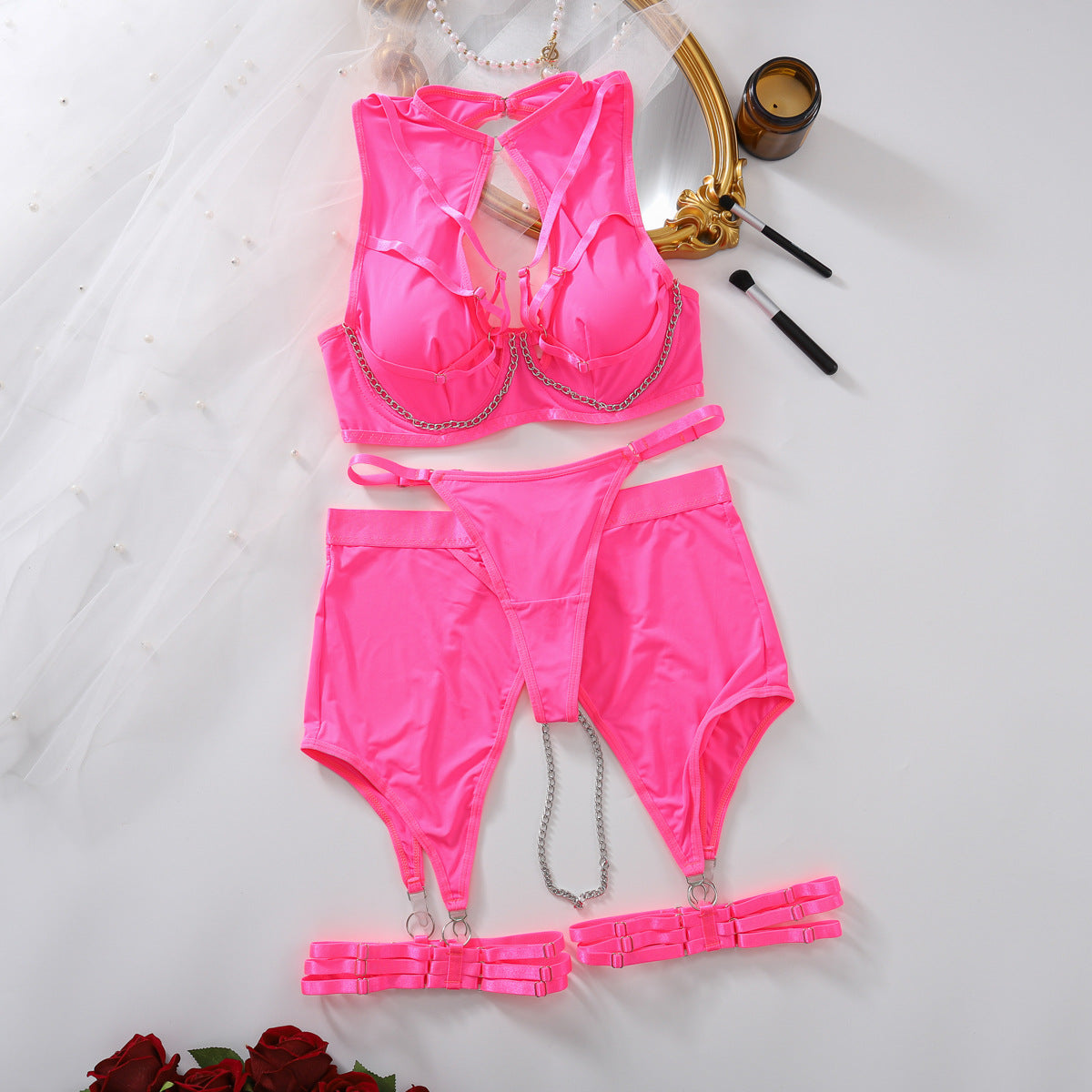 Open Crotch Panties Sheer Bra