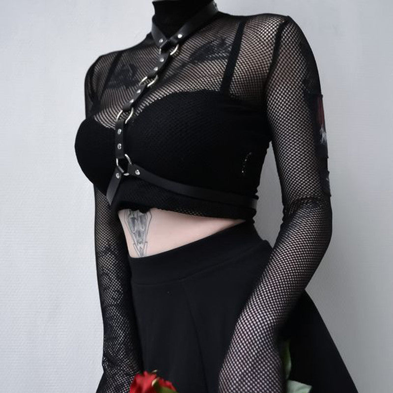 Leather Chest Harness For Women