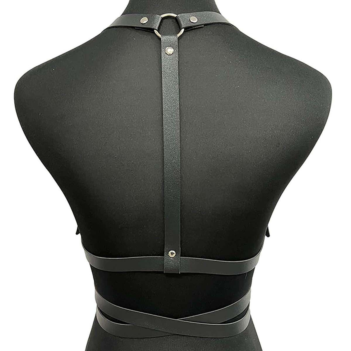 Black Leather Harness Bralet
