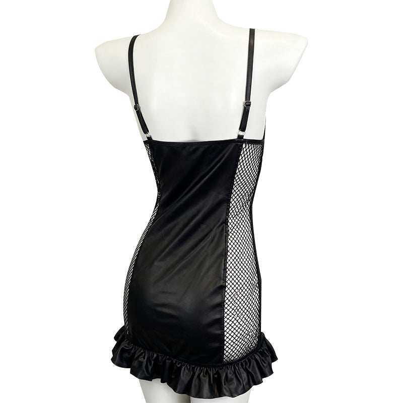 Short Black Leather Dress