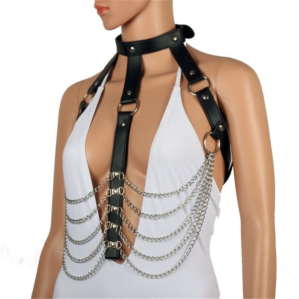 Leather Harness Over Corset