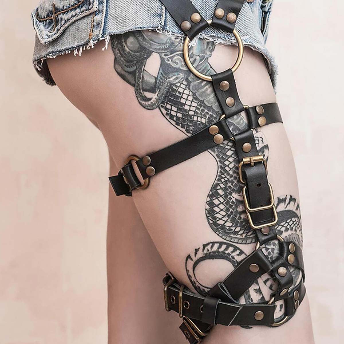 Plus Size Leather Thigh Harness