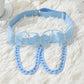 Light Blue Butterflies Leg Garter