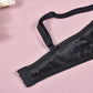 See Thru Plus Size Garter Lingerie Set Black Bra & Panty Hot