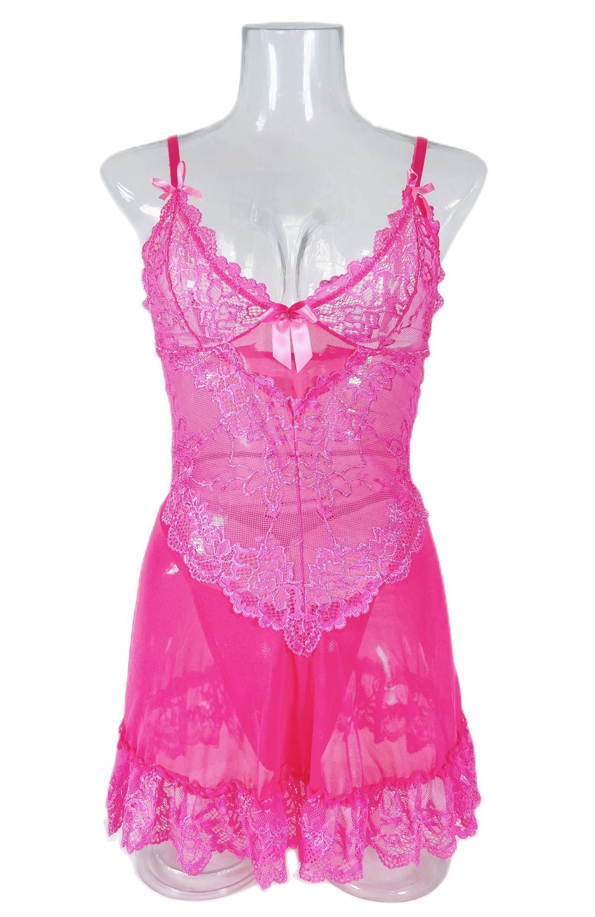 Pink Sheer Babydoll Dress