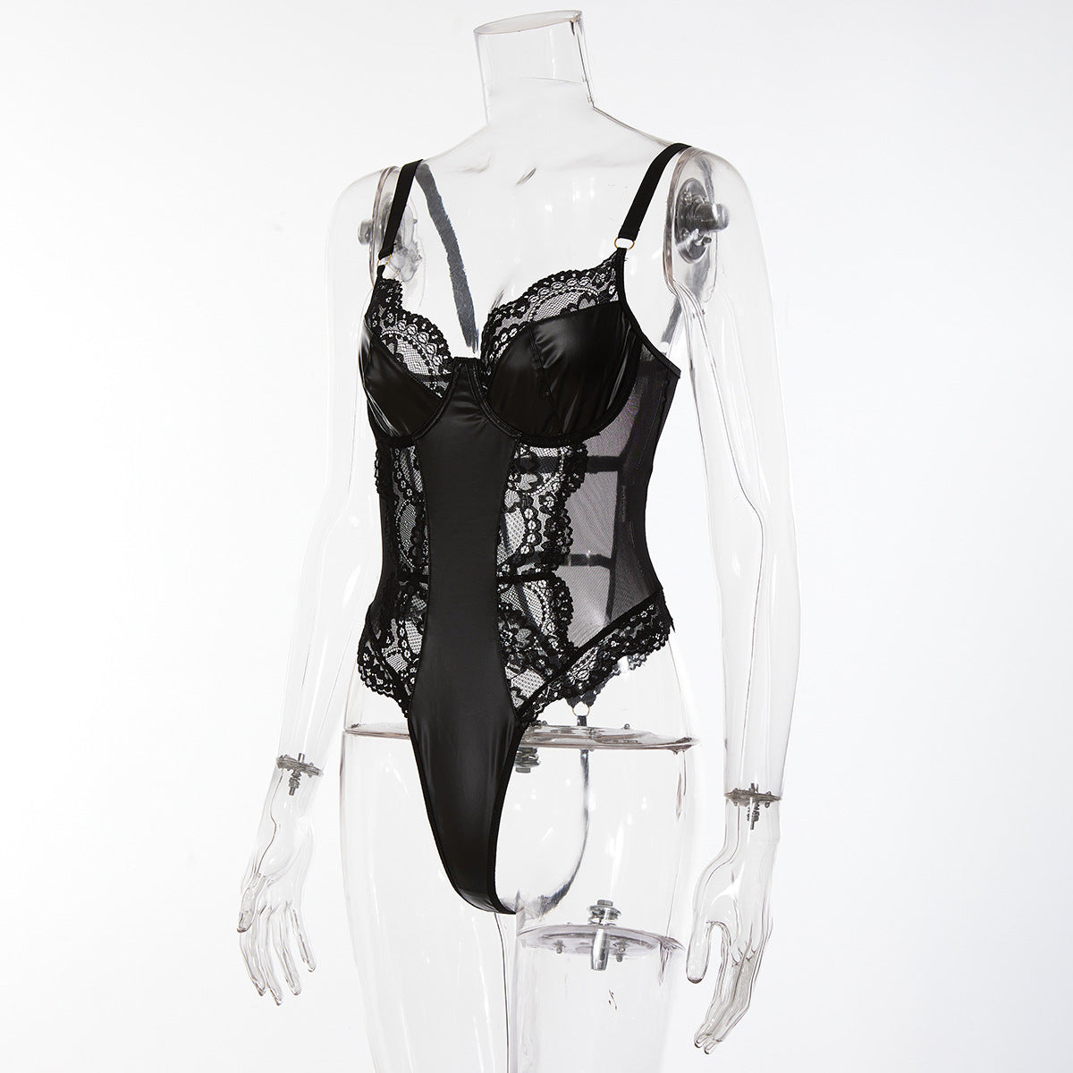 Lace Leather Black Bdsm Lingerie