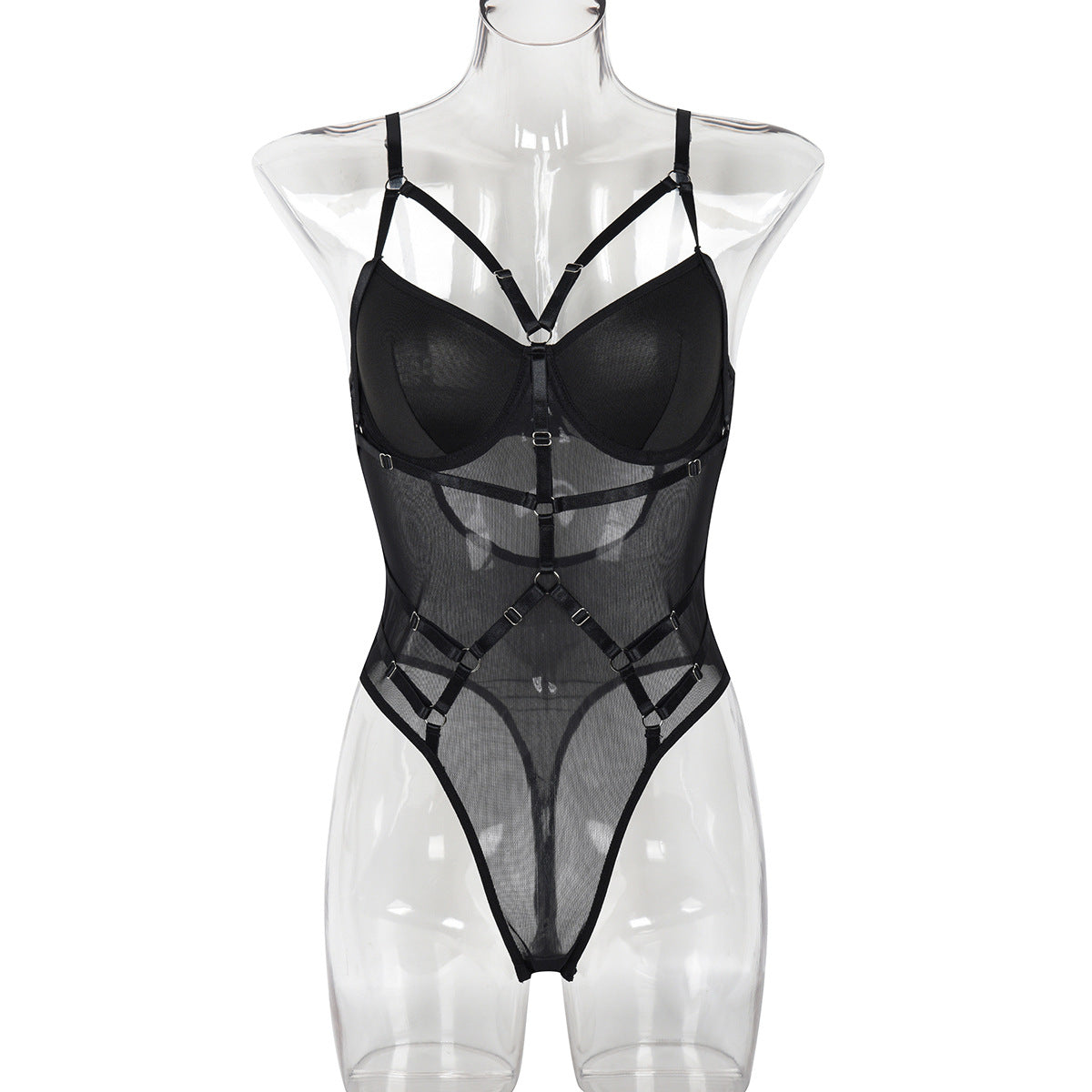 Sexy Lingerie Harness Teddy White