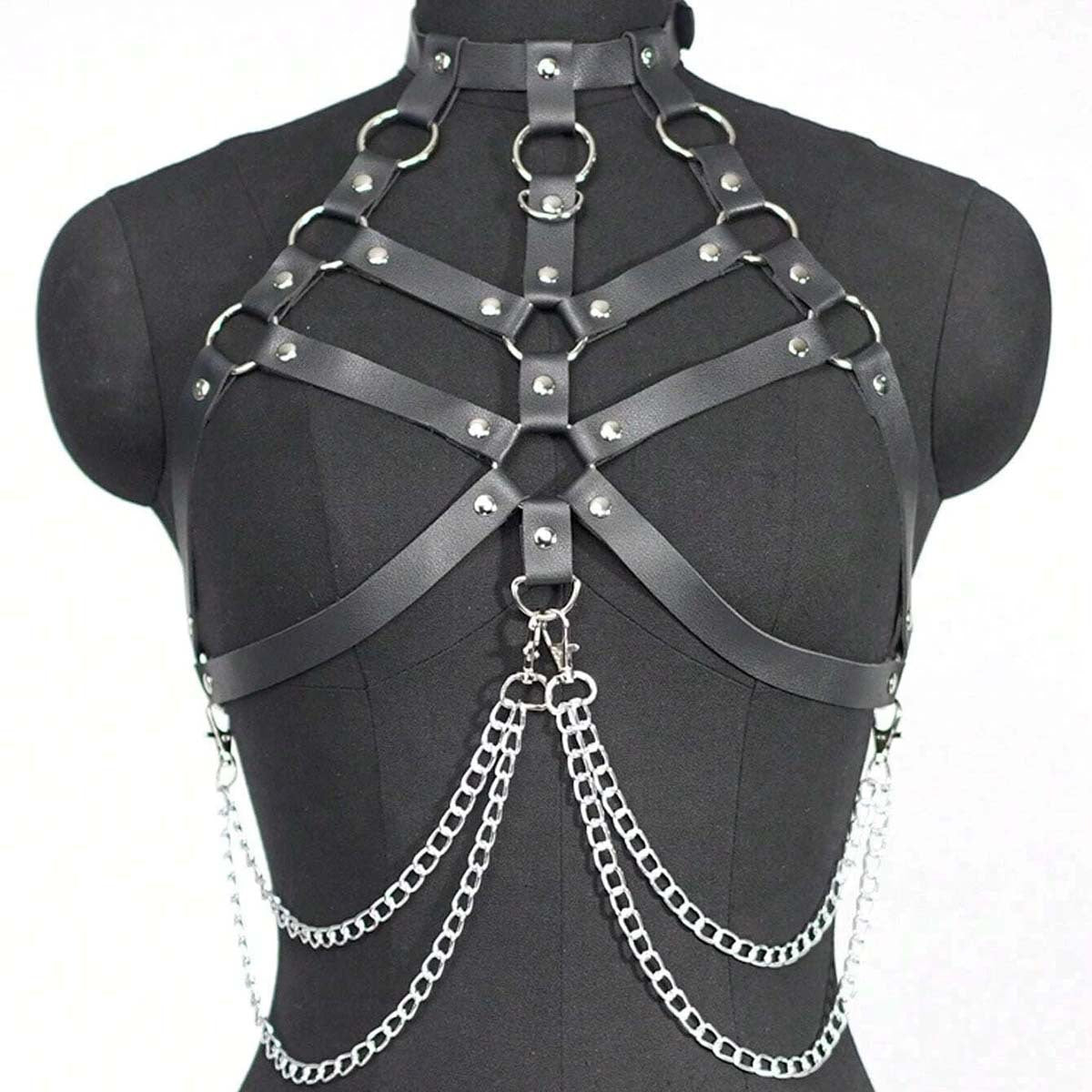 Brown Leather Chest Harness