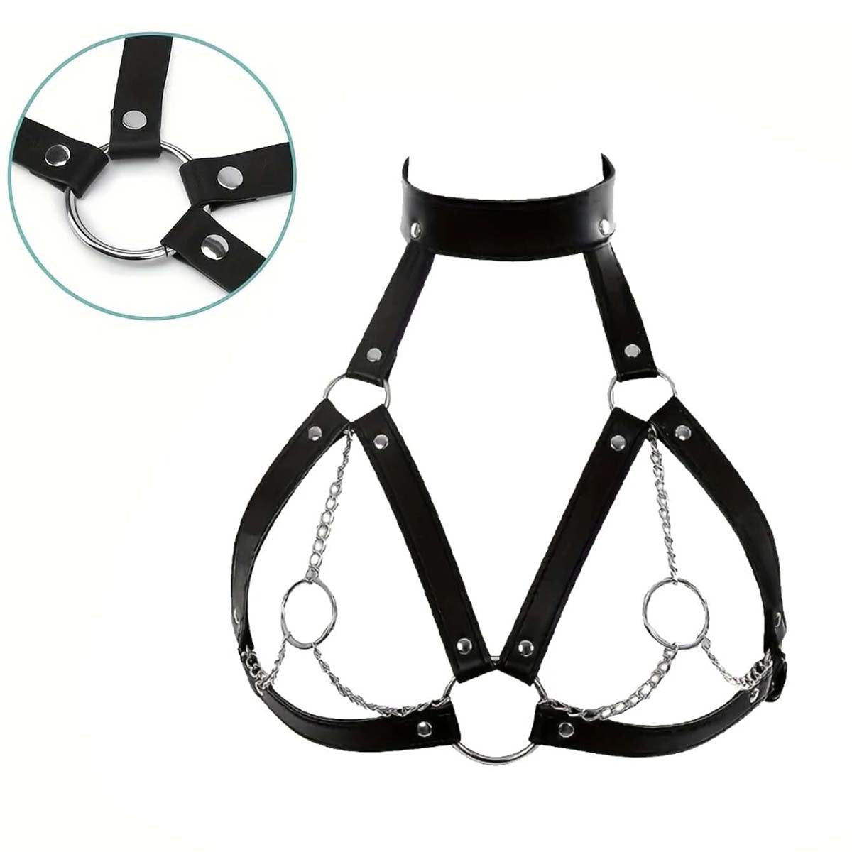 Leather Chest Harness Women