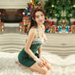 Latina Sexy Christmas Tree Costume Naughty Role Play Lingerie Dress Hot