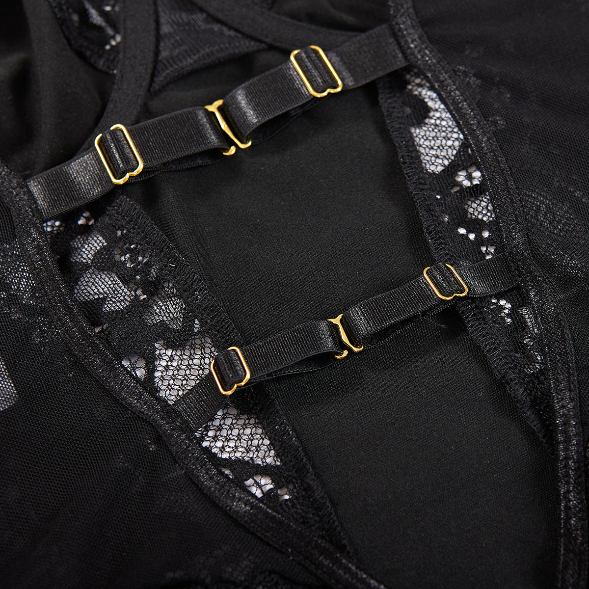 Lace Leather Black Bdsm Lingerie