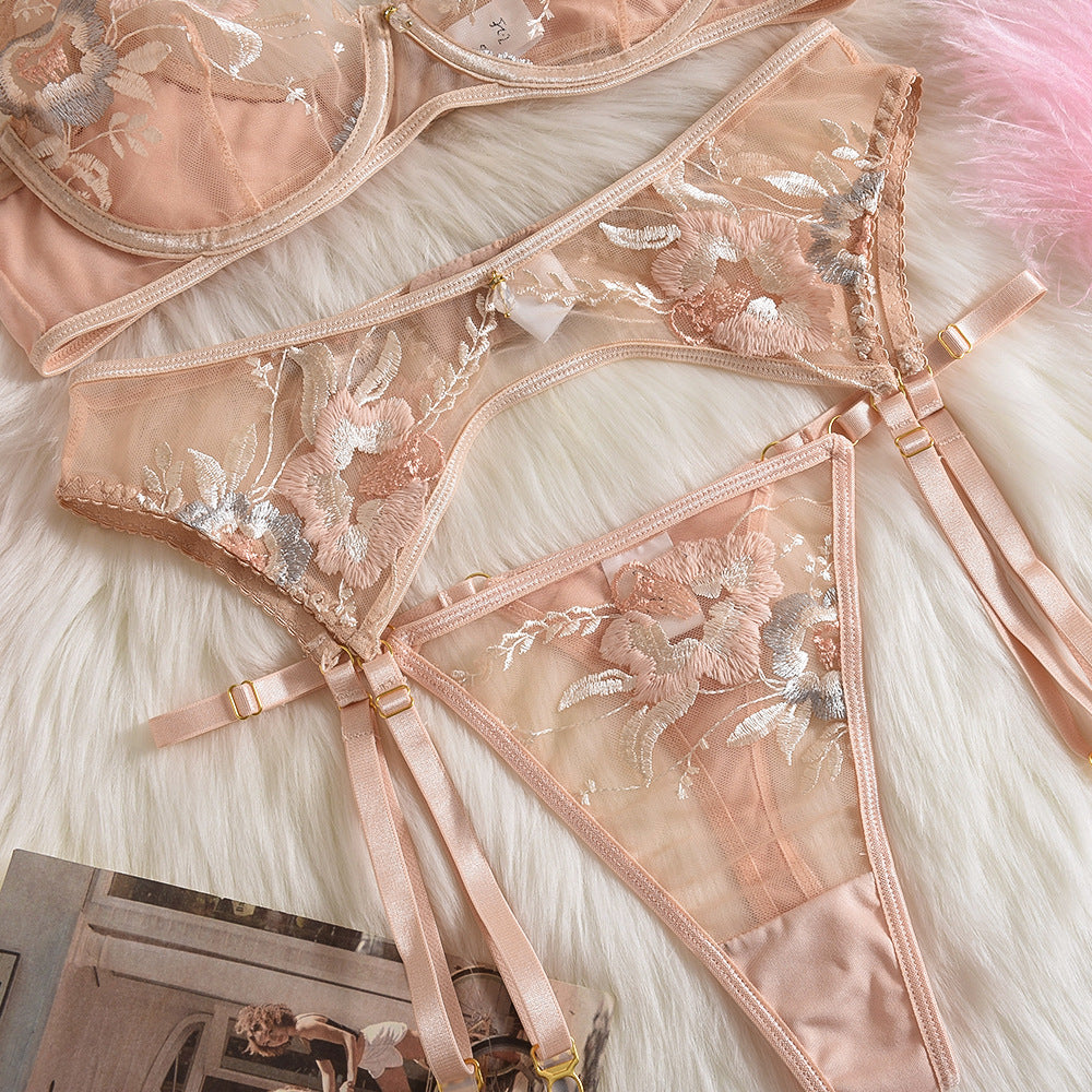 Embroidered Floral Lingerie Sheer