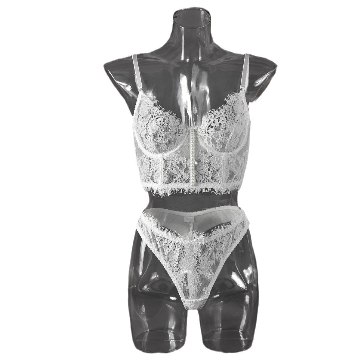 Lace Womens See Thru Lingerie Set Slutty Bra & Panty