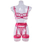 See Thru Plus Size Garter Lingerie Set Sexiest Bra & Panty Hot