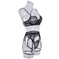 Intimate Lingerie With Garters Set Hot Bra & Panty Lace