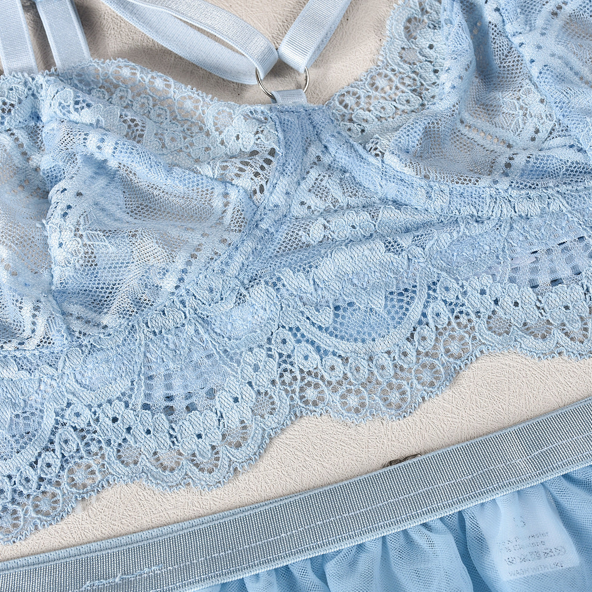 Baby Blue Lace Sheer Lingerie