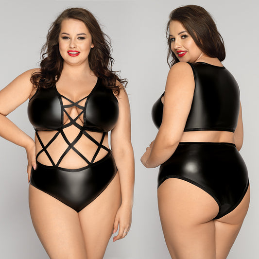 Plus Size Vinyl Bodysuit