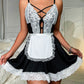 Women Sexy Red Dresses Slutty Lingerie French Maid Costume Role Play