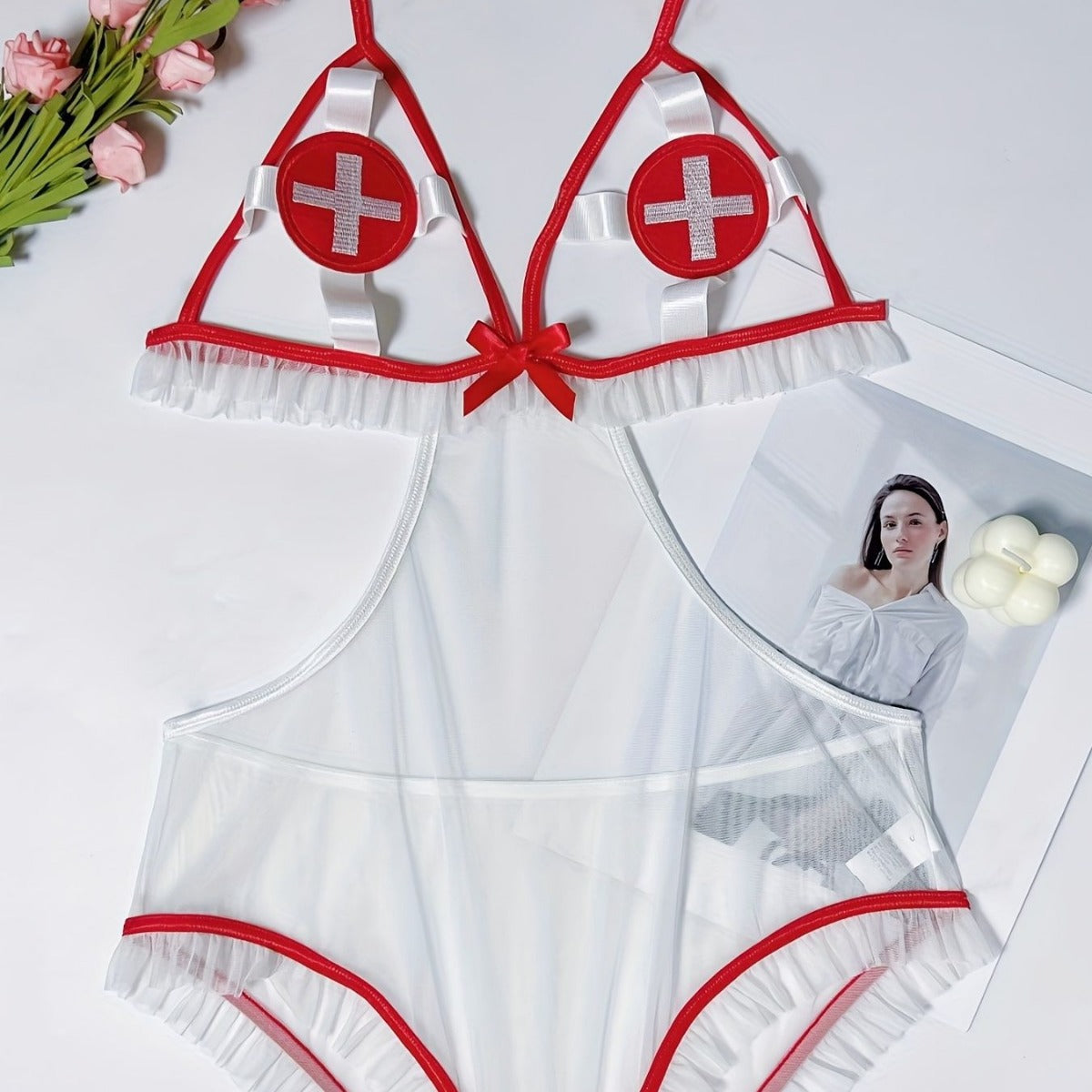 Sex Bodysuit Strapy Sexy Nurse Costume Role Play Lingerie