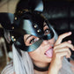 Black leather cat mask