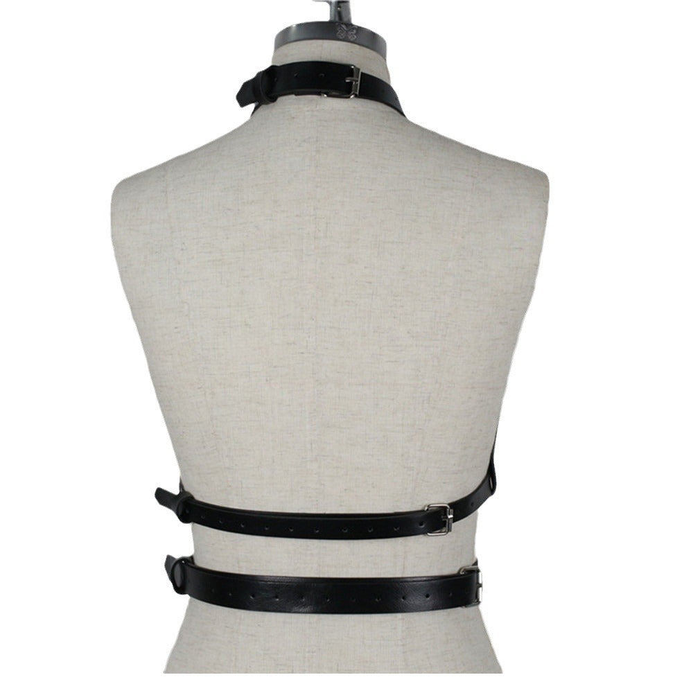 Leather Bdsm Harness Breast Spiked