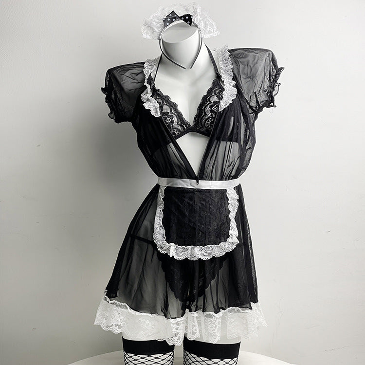 Intimate Sexy French Maid Costumes Hot Role Play Lingerie Dress