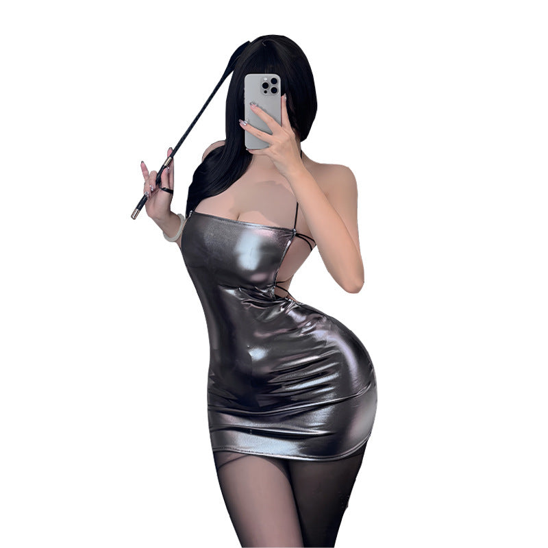 Black Sexy Dresses For Women Sexy Leather Lingerie