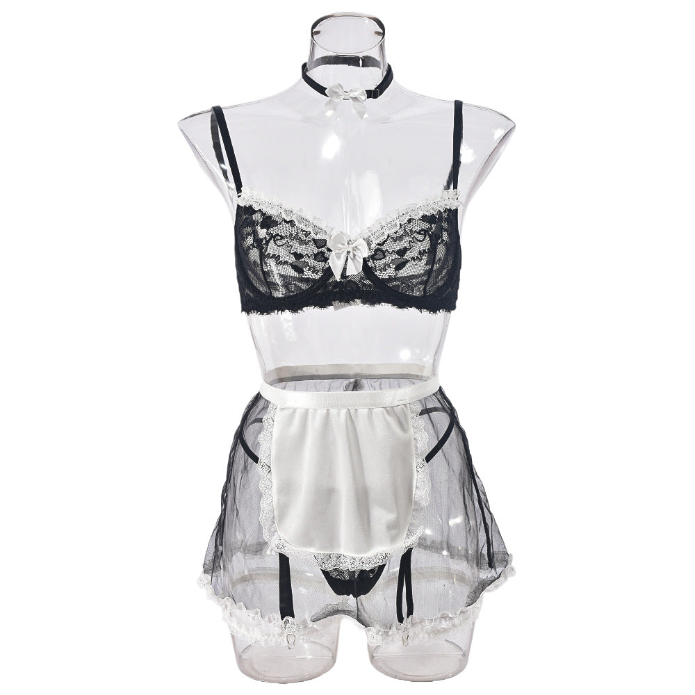 See Through Black Lace Lingerie Halloween Party Sheer