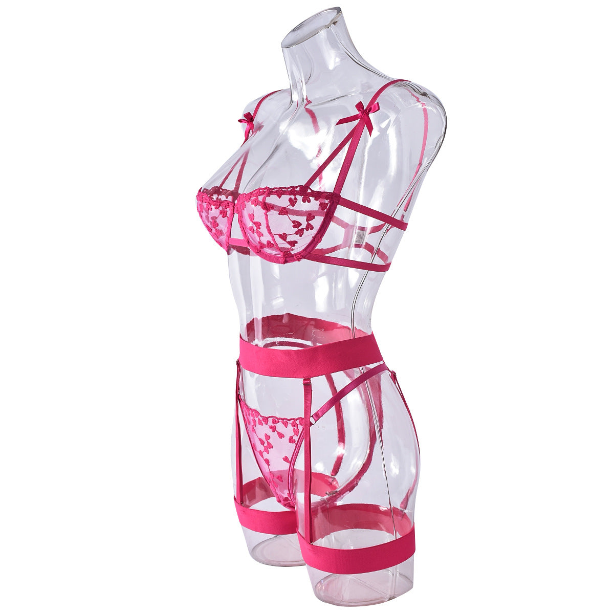 See Thru Plus Size Garter Lingerie Set Sexiest Bra & Panty Hot