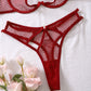 Couples Latina Lingerie Set Sexiest Mesh Lingerie Top Red Bra Panties