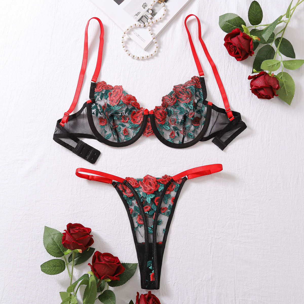 Embroidered Sheer Lingerie