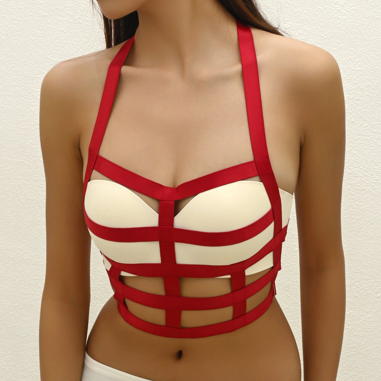 Extreme Bra Straps Red Sexy Harness Lingerie