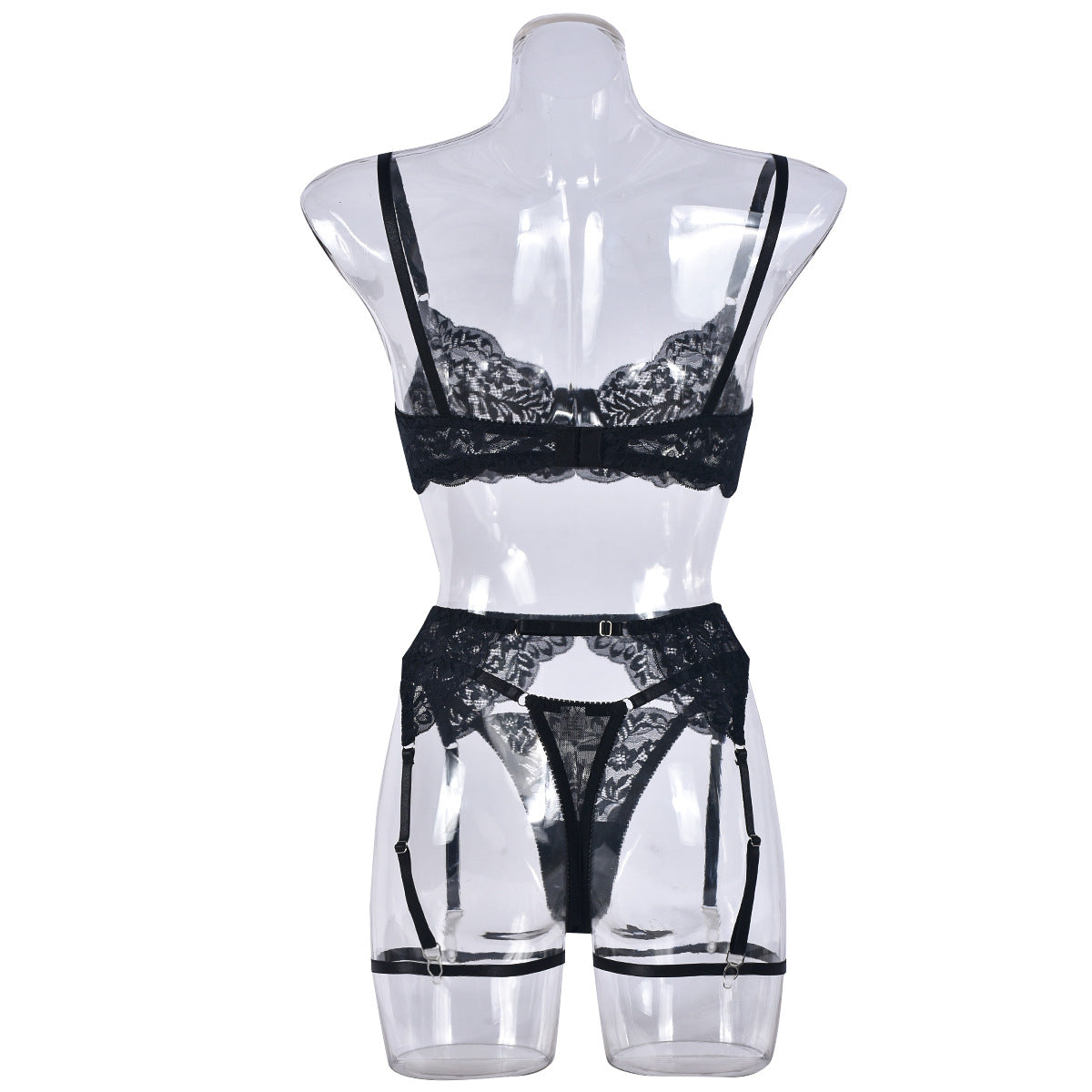 Nasty Garter Lingerie Set Lace Bra & Panty Revealing