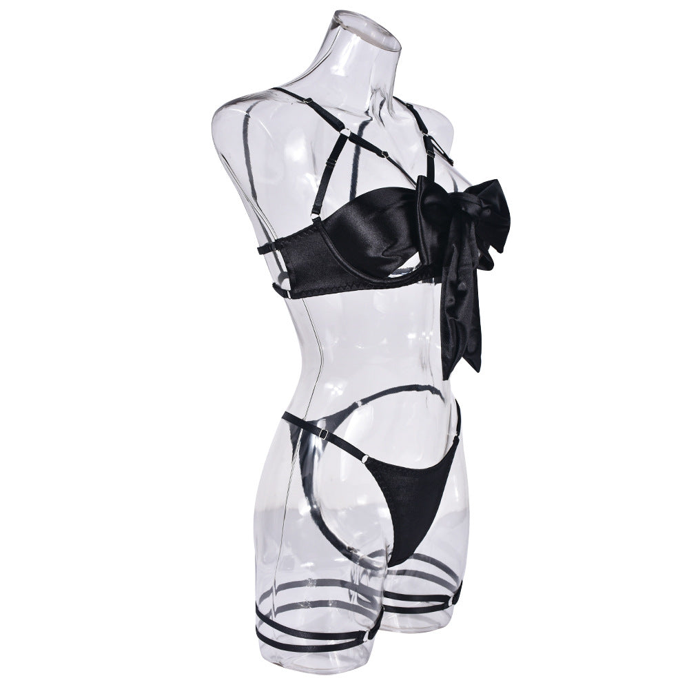 Women Lingerie With Garter Belts Set Intimate Bra & Panty See Thru