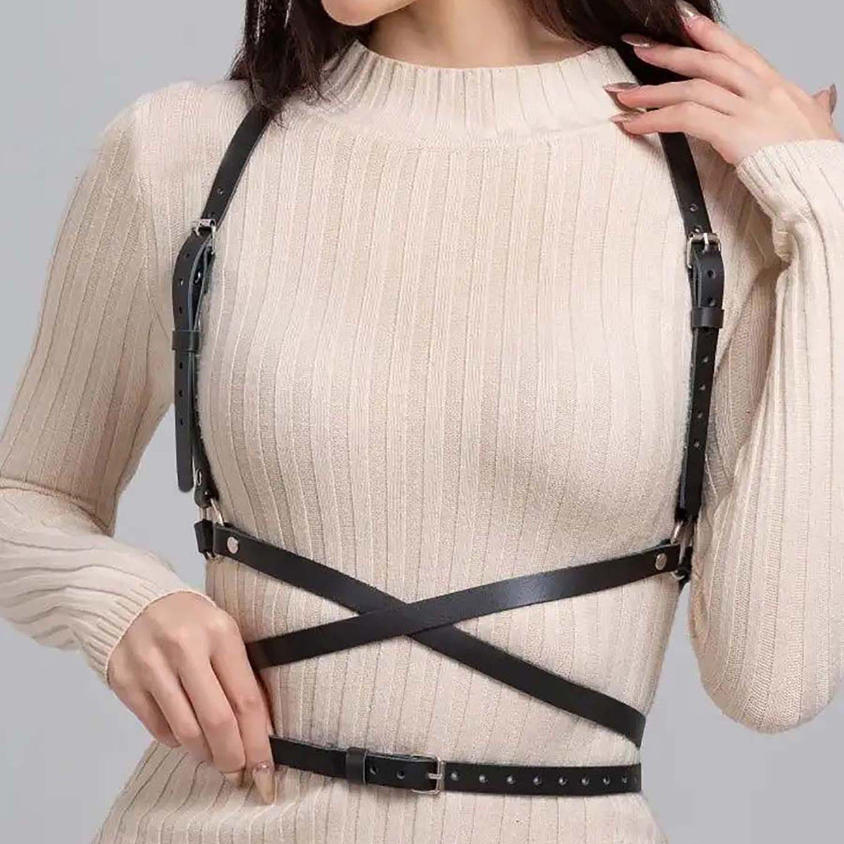 Women Leather Harness Belt