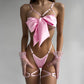 Women Lingerie With Garter Belts Set Intimate Bra & Panty See Thru