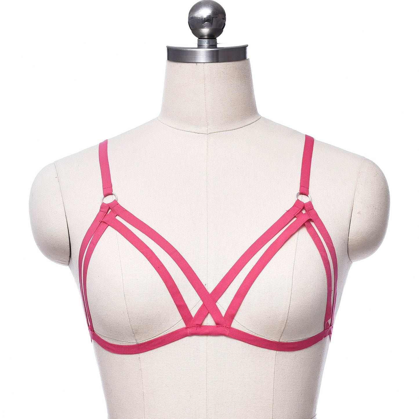 Red Harness Bra Revealing Bdsm Lingerie Harness